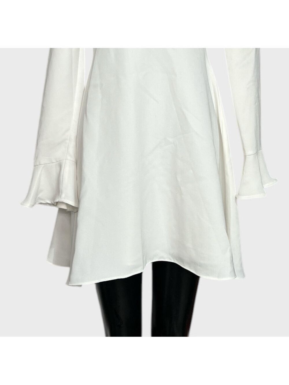 LIKELY Long Sleeve Formal Skater Dress White sz 4 Off Shoulder Minimalist Fancy - Picture 5 of 13